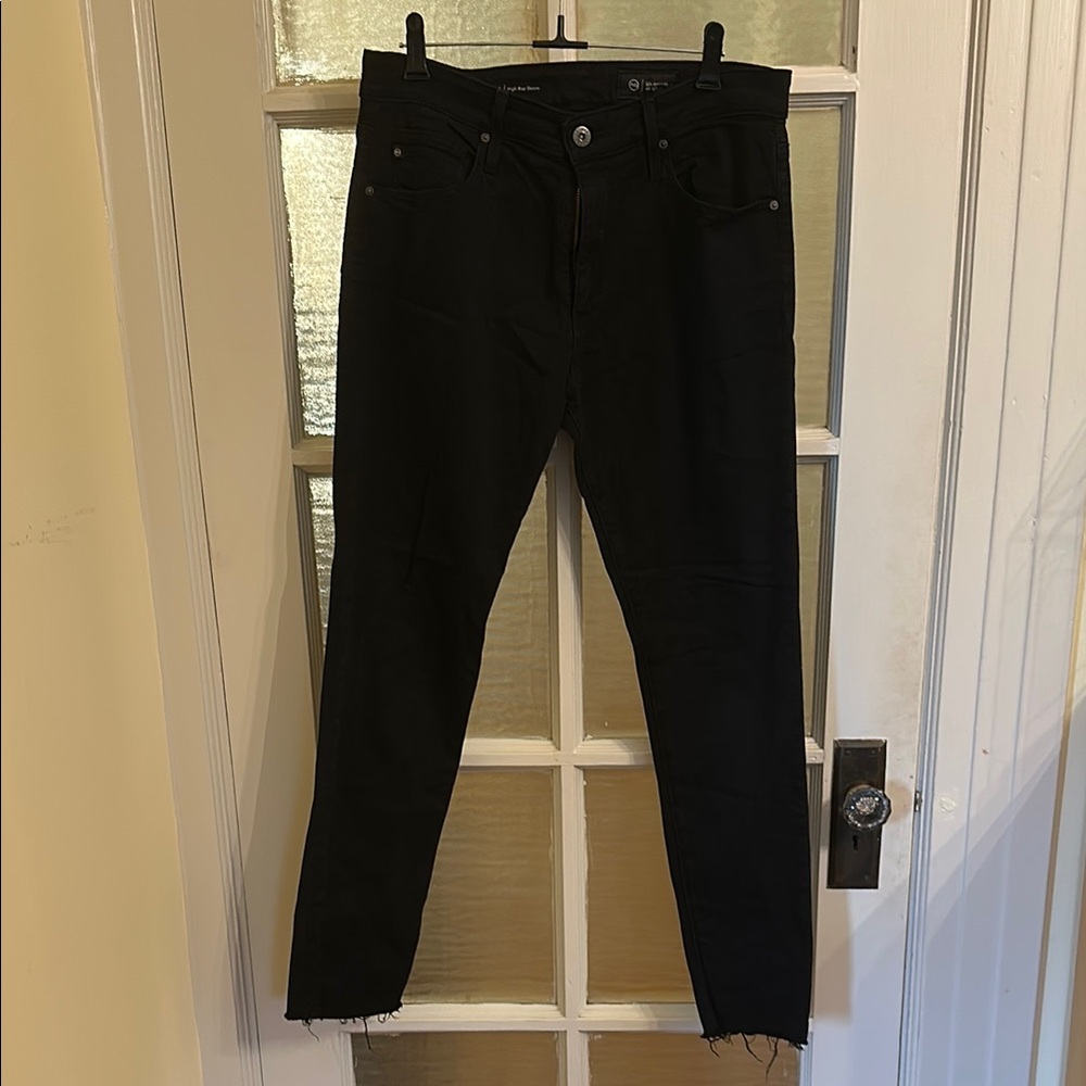 AG Adriano Goldschmied Black Farrah Ankle High-Rise Skinny Jeans 29
